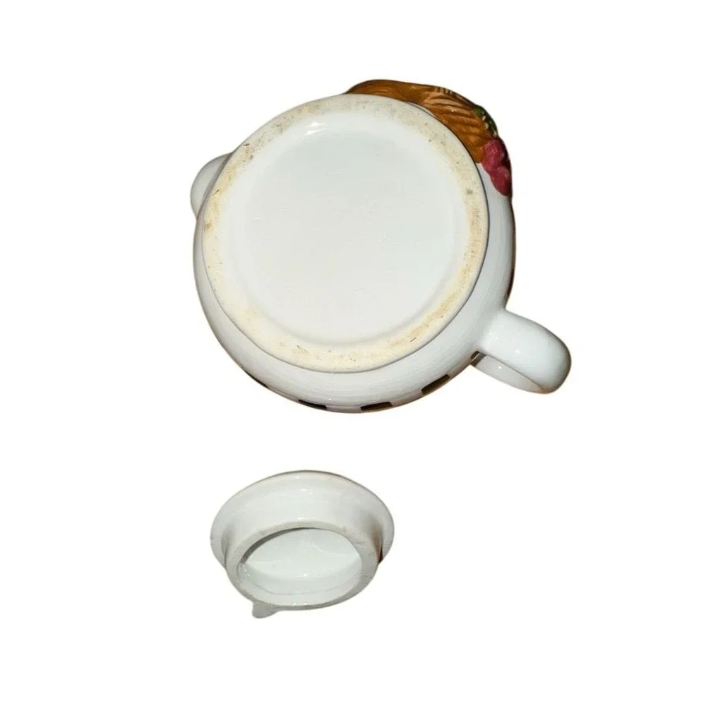 Tabletops Unlimited Vintage Ceramic Teapot Fruit Motif Decorative‎